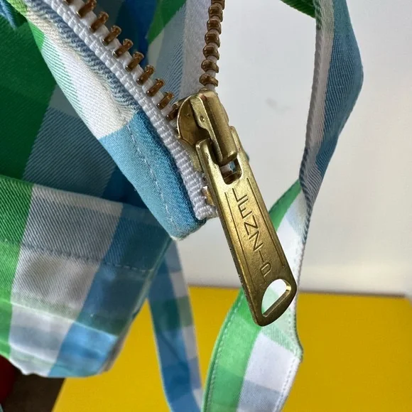 Big Bud Press Green and Blue Checkered Mini Zip Tote Bag NEW! - Picture 9 of 11